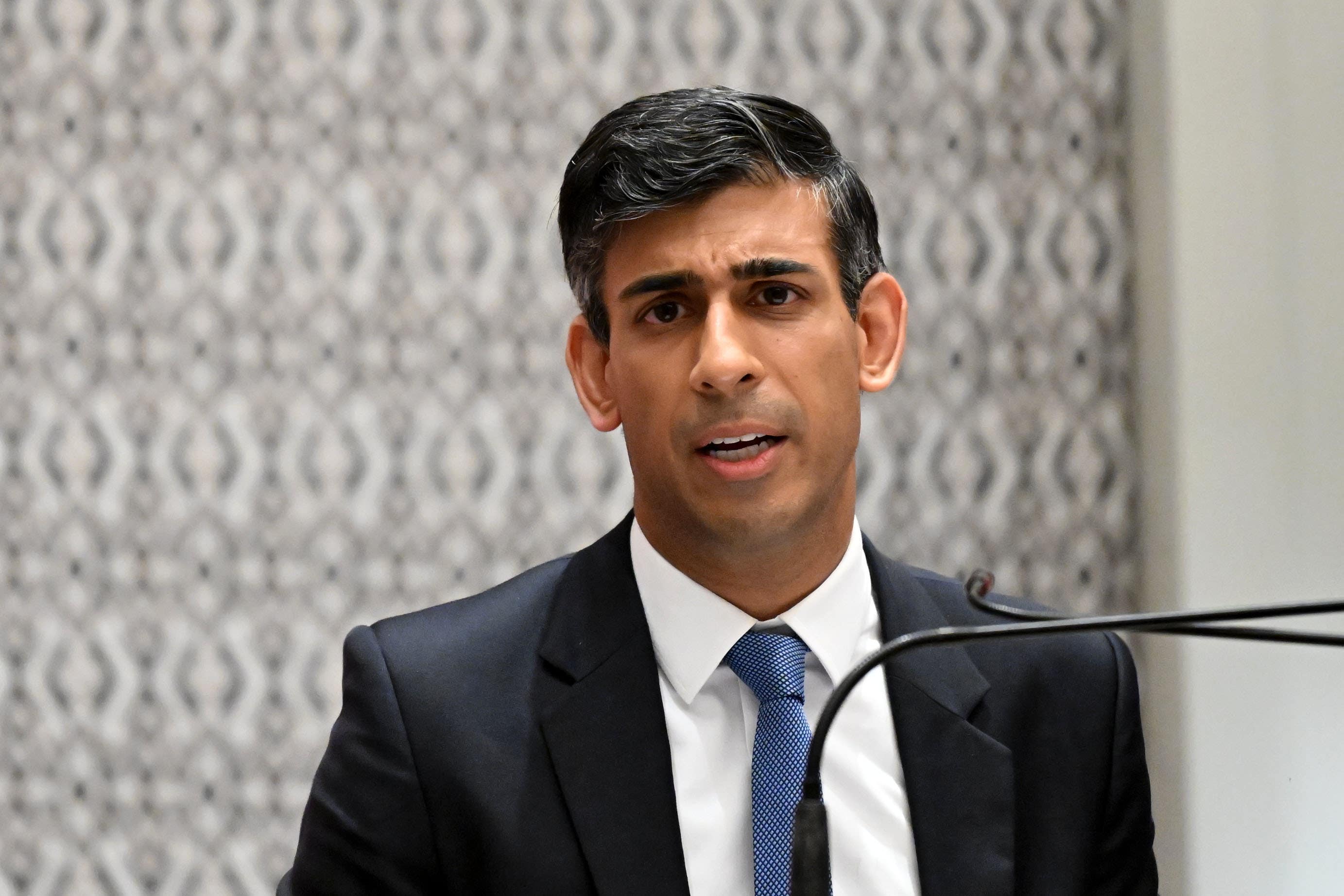Rishi Sunak holds a press conference at the end of G20 summit in Bali (Leon Neal/PA)
