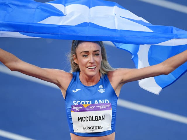 <p>Eilish McColgan after winning 10,000m gold at this year’s Commonwealth Games</p>