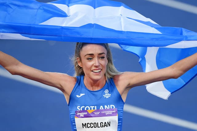 <p>Eilish McColgan after winning 10,000m gold at this year’s Commonwealth Games</p>