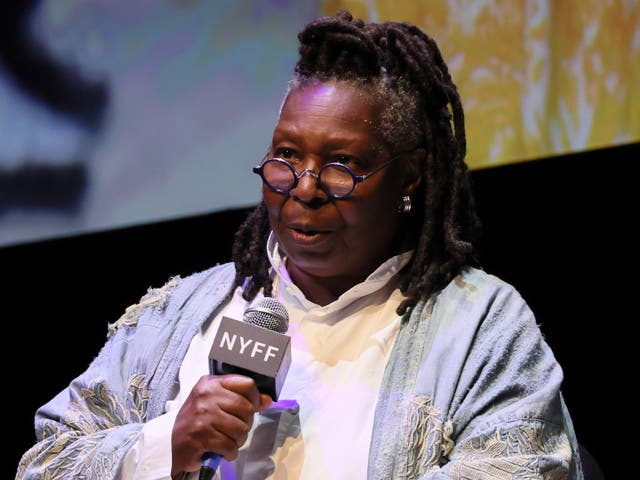 <p>Whoopi Goldberg speaks onstage during the “Till” world premiere Q & A during the 60th New York Film Festival at Alice Tully Hall, Lincoln Center on October 01, 2022 in New York City</p>
