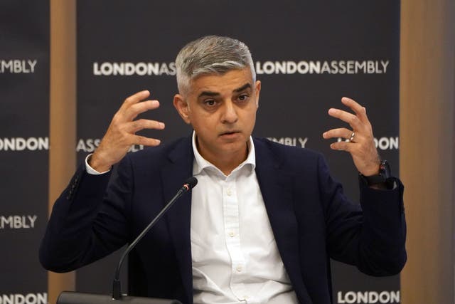 Mayor of London Sadiq Khan appears before the Police and Crime Committee (Kirsty O’Connor/PA)