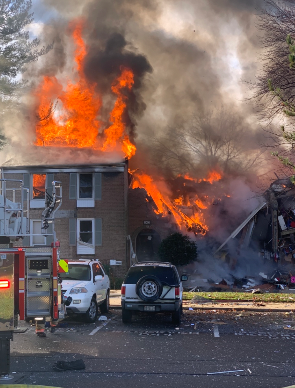 An explosion ripped through an apartment building in Gaithersburg, Maryland, on Wednesday morning