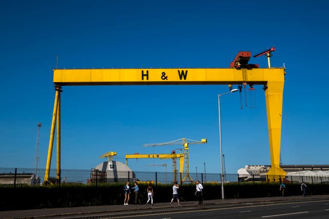 final assembly will take place at the Harland & Wolff yard in Belfast (Liam McBurney/PA)