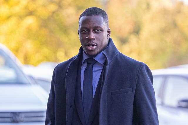 Manchester City footballer Benjamin Mendy arrives at Chester Crown Court (PA)