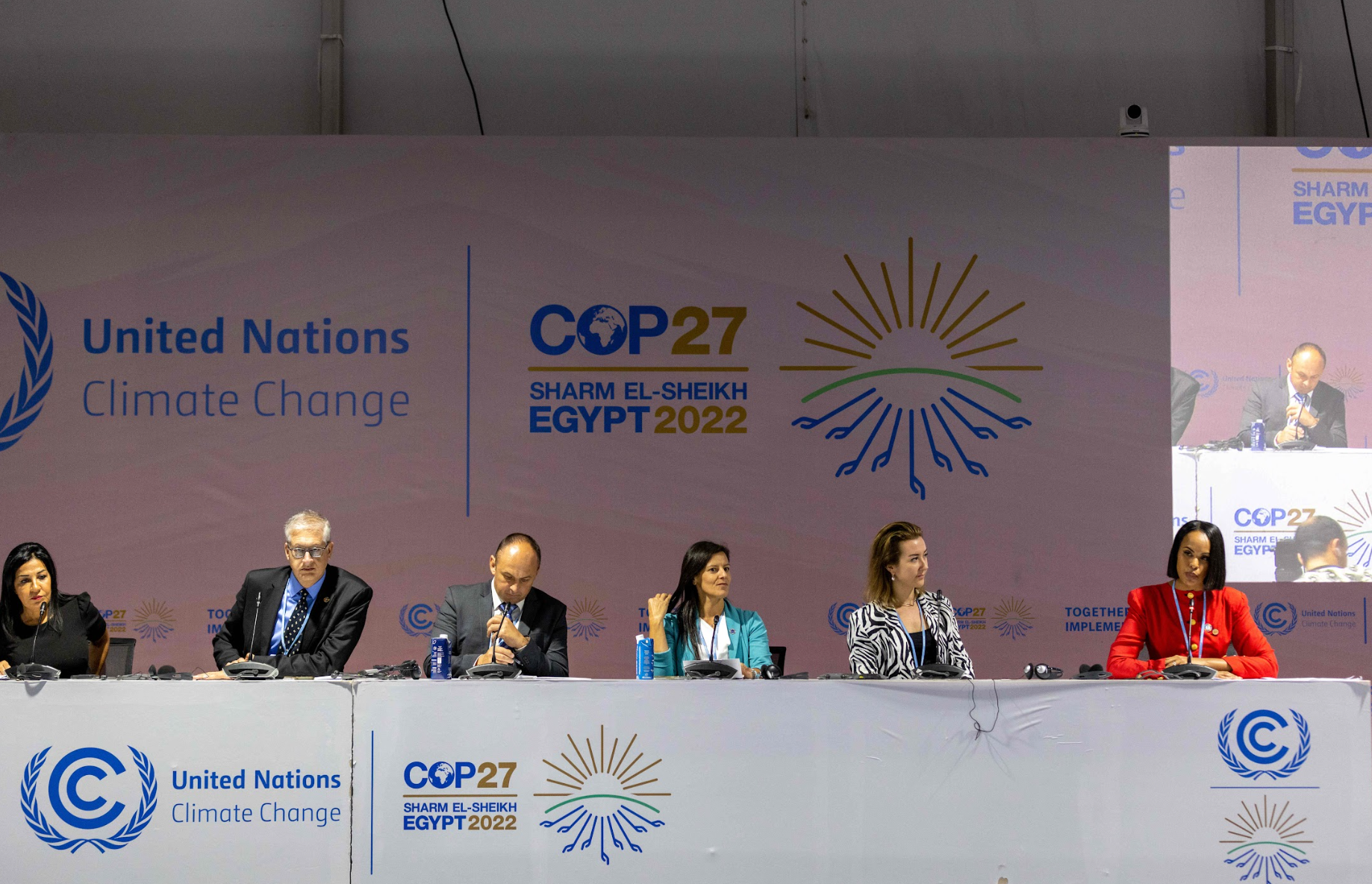 Elba (far right) during a panel discussion at Cop27