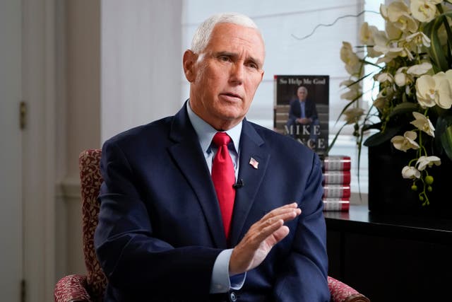<p>Former vice president Mike Pence says he hopes the Justice Department ‘understands the magnitude, the very idea of indicting a former president’ </p>