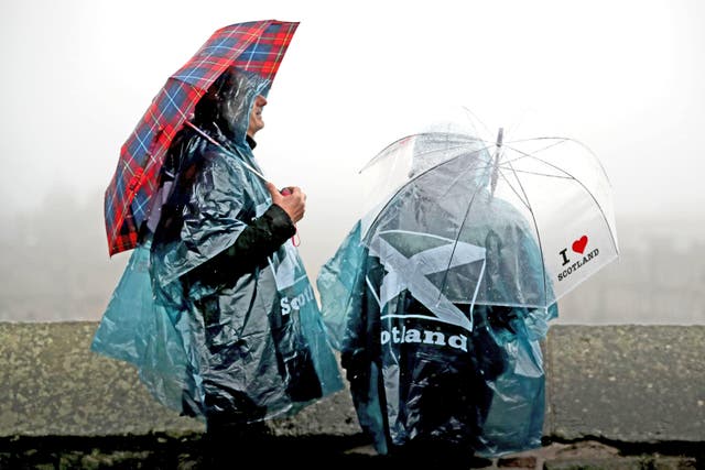 Heavy rain is forecast across large parts of Scotland until Saturday (PA)