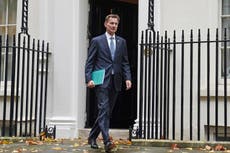 Hunt sets out tax rises and spending cuts in the face of economic storm