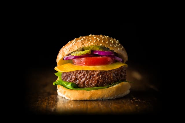 <p>A burger made from cultivated meat</p>