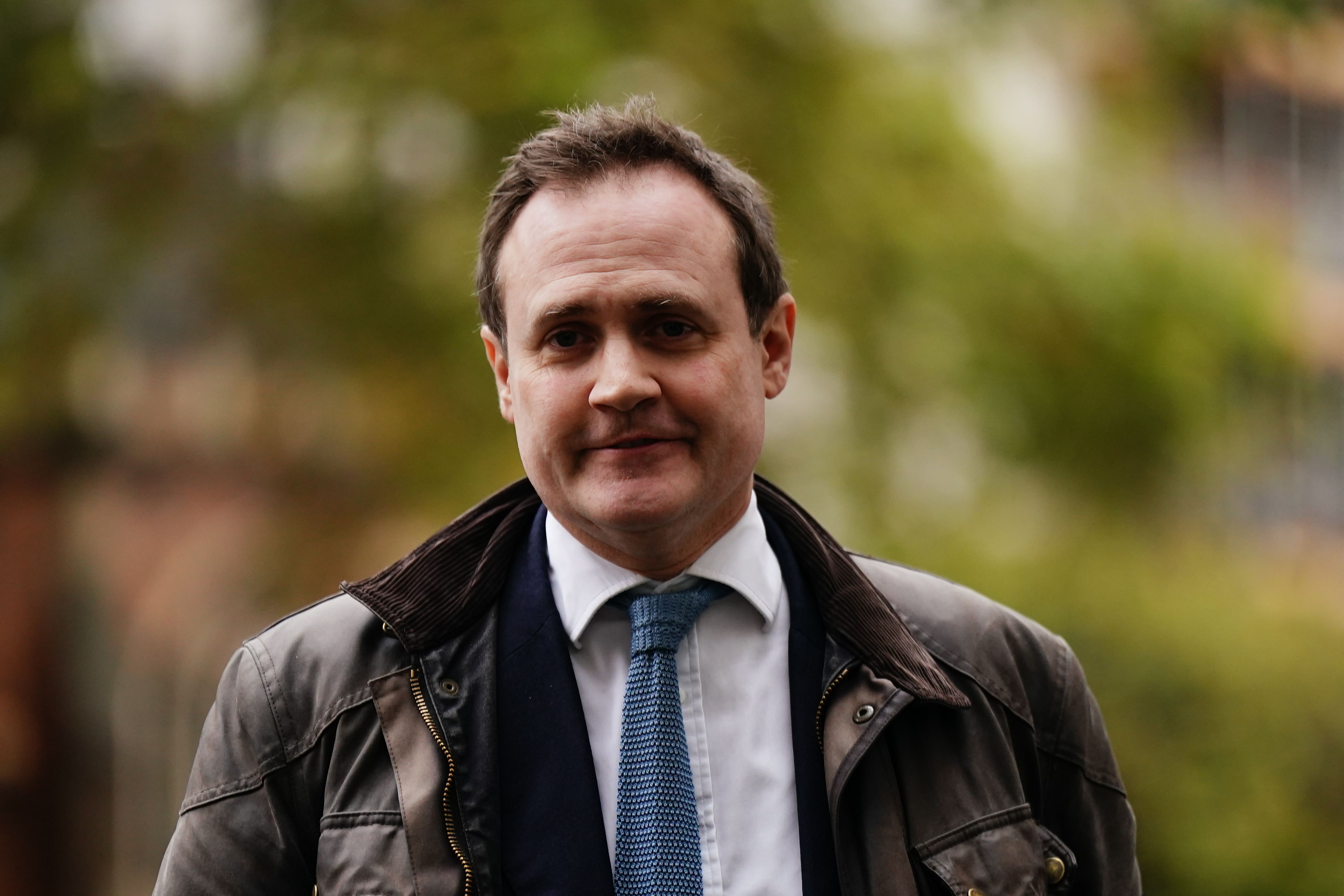 Security Minister Tom Tugendhat arrives at Westminster Magistrates’ Court in London after pleading guilty to using his phone behind the wheel (Aaron Chown/PA)