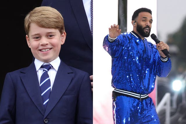 <p>Prince George was a big fan of Craig David’s blue sequinned outfit at the Platinum Party at the Palace</p>