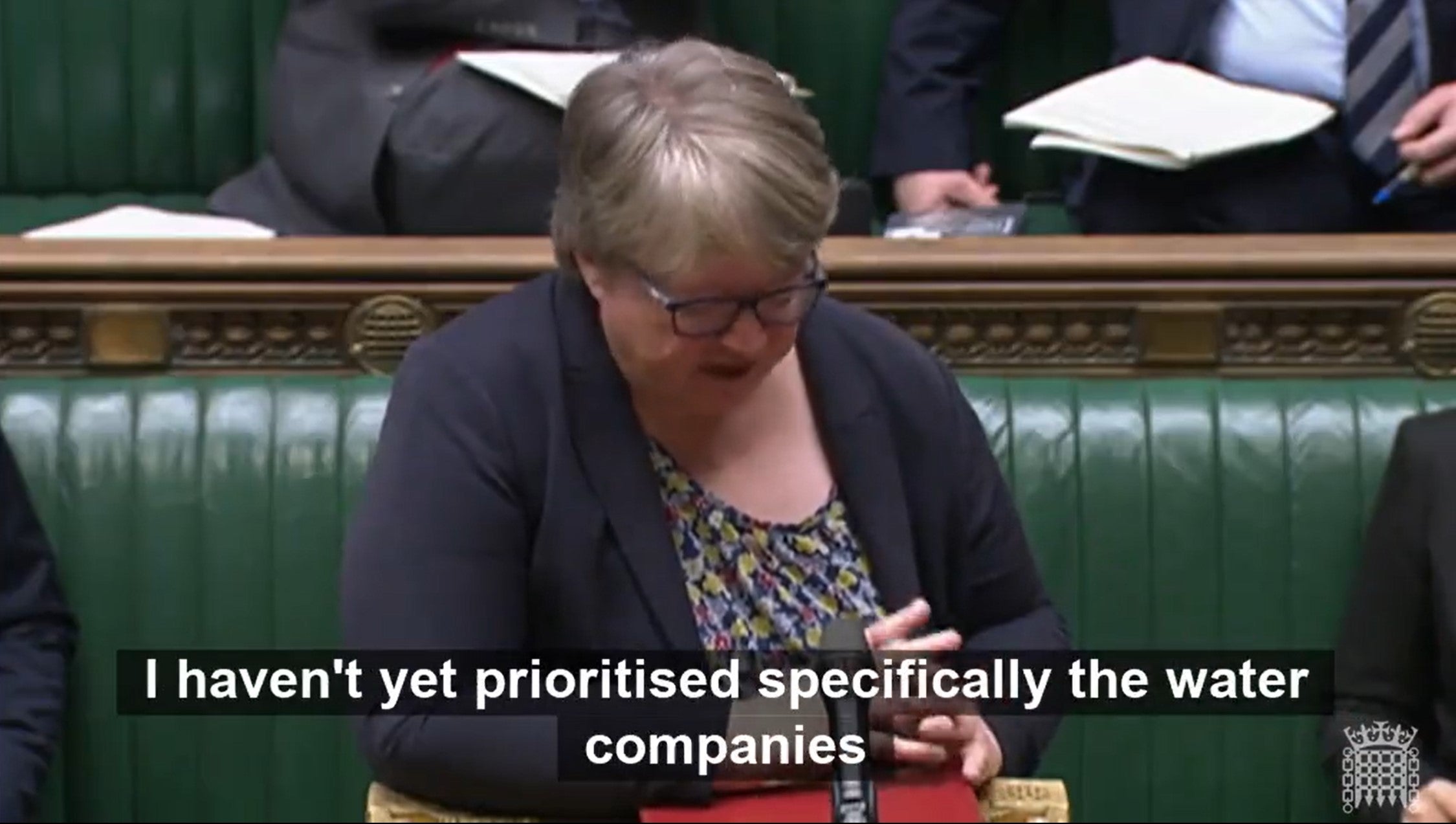 Therese Coffey says other ministers are looking into the UK sewage crisis