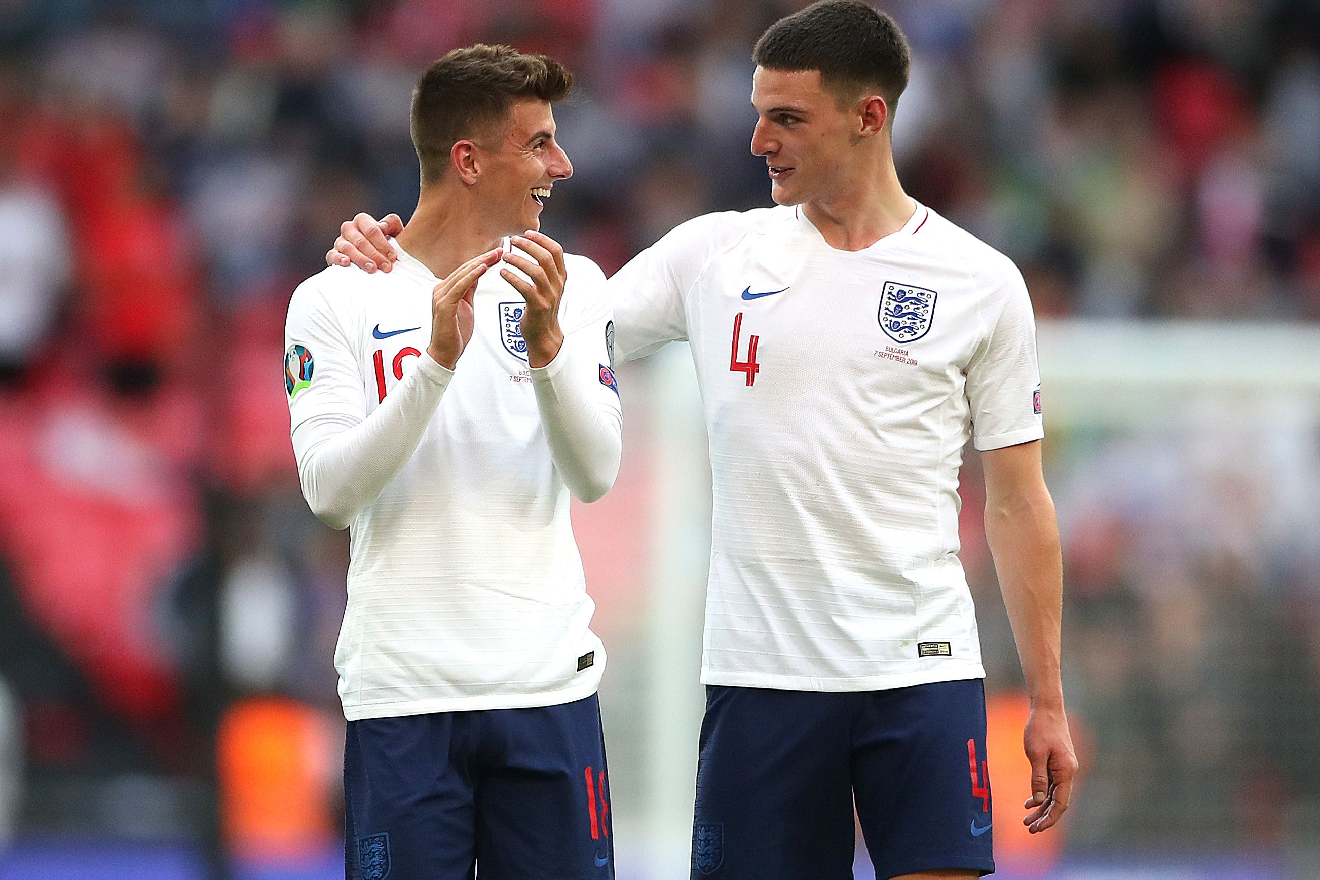 England’s Mason Mount (left) and Declan Rice (right) are long-time friends (Nick Potts/PA)