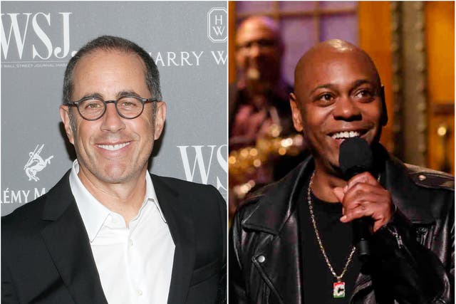 <p>Jerry Seinfeld (left) and Dave Chappelle</p>