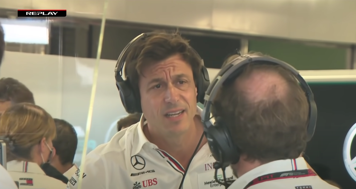 Toto Wolff is in a state of shock in the Mercedes garage