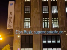 Elon Musk ‘space karen’ insult projected onto deserted Twitter HQ