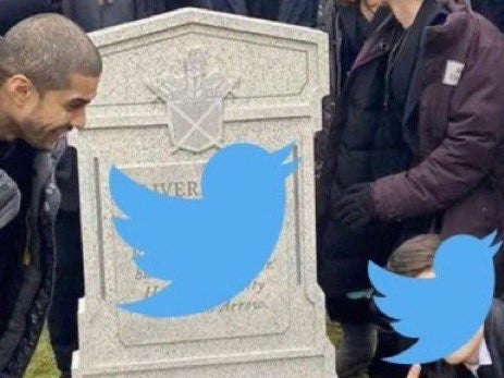 Elon Musk shared a meme of a grave emblazoned with the Twitter logo as #RIPTwitter trended on Friday, 18 November, 2022