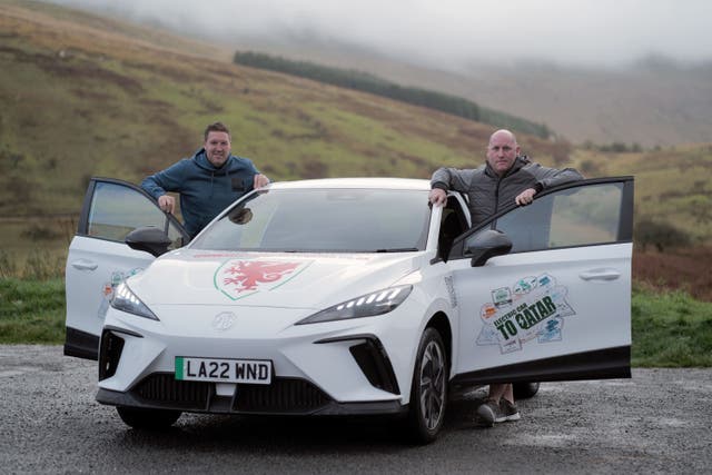 Former Cardiff City footballer Scott Young (left) and Nick Smith who are making the 5,000-mile journey to the Qatar World Cup (Working World)