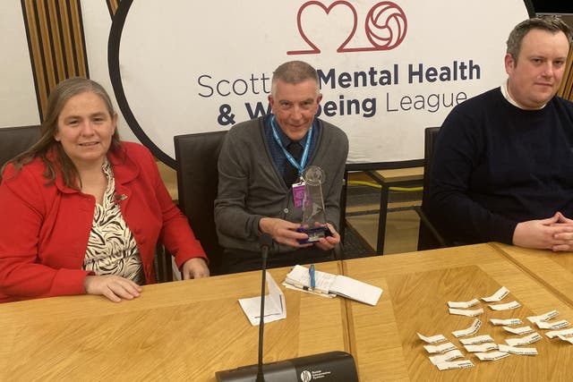 Chairperson David McPhee at The Scottish Mental Health and Wellbeing League Cup draw (David McPhee)