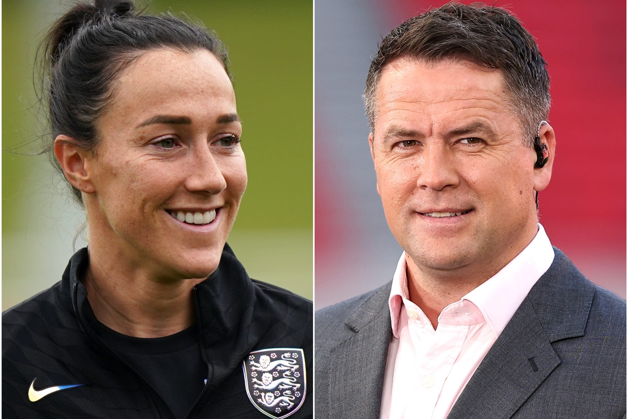 Lucy Bronze and Michael Owen (PA)