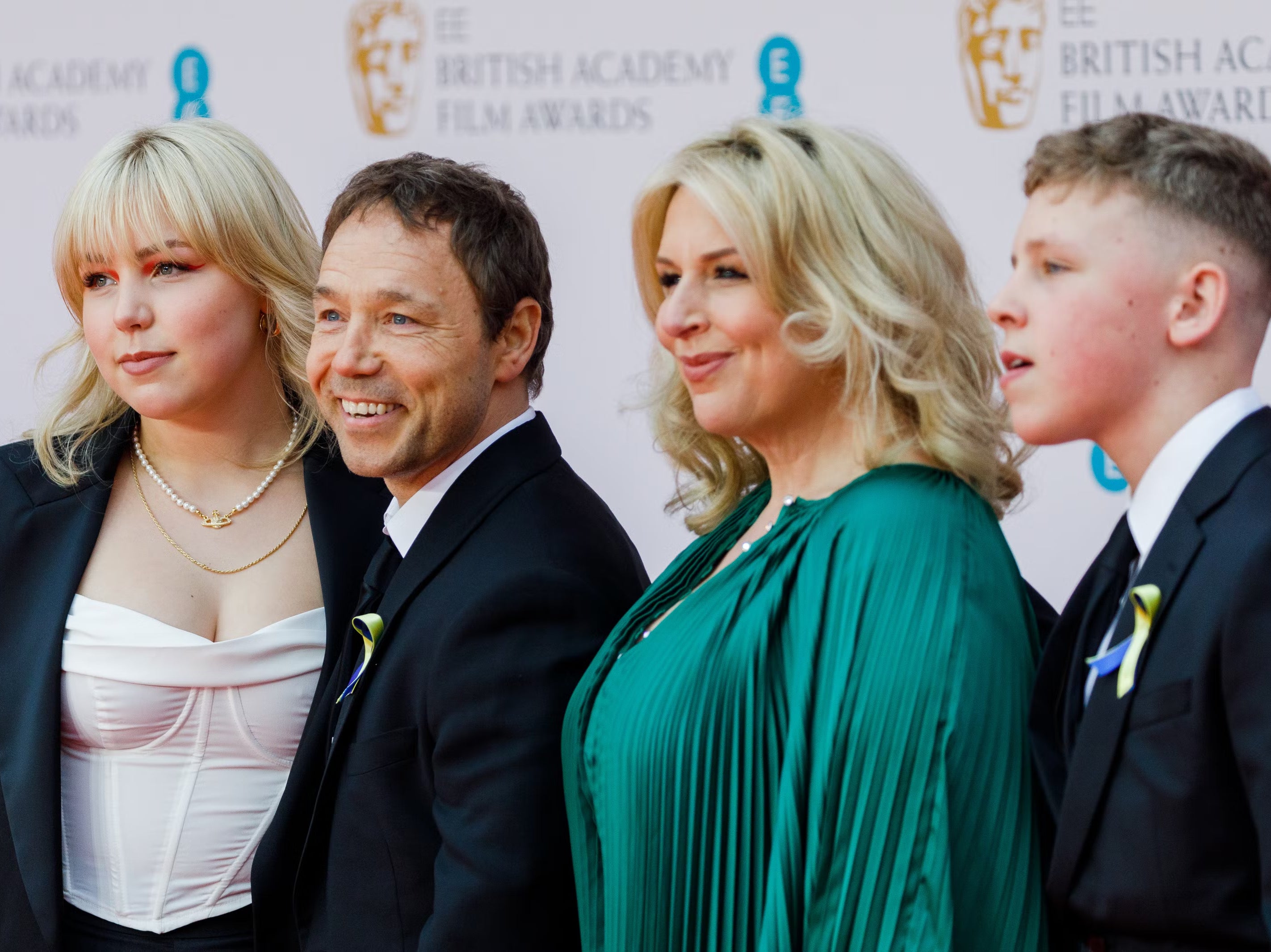 Graham with his children and his wife, actor Hannah Walters