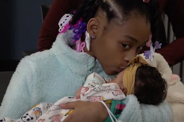 <p>10-year-old girl helps deliver her baby sister at home after mother goes into labour three weeks early</p>