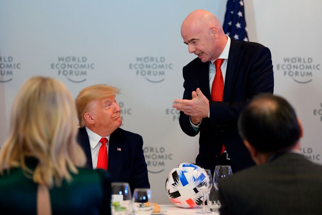 Infantino with then-president Trump in 2020