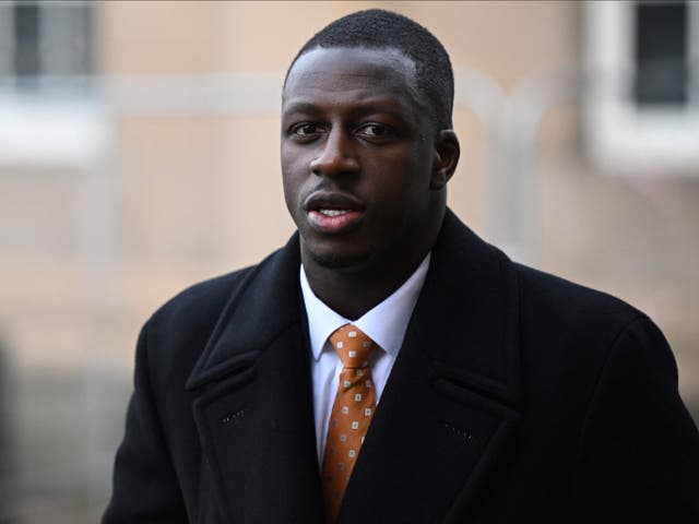 <p>Manchester City and France footballer Benjamin Mendy arrives to Chester Crown Court</p>