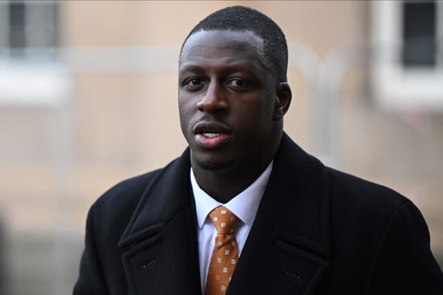<p>Manchester City and France footballer Benjamin Mendy arrives to Chester Crown Court</p>