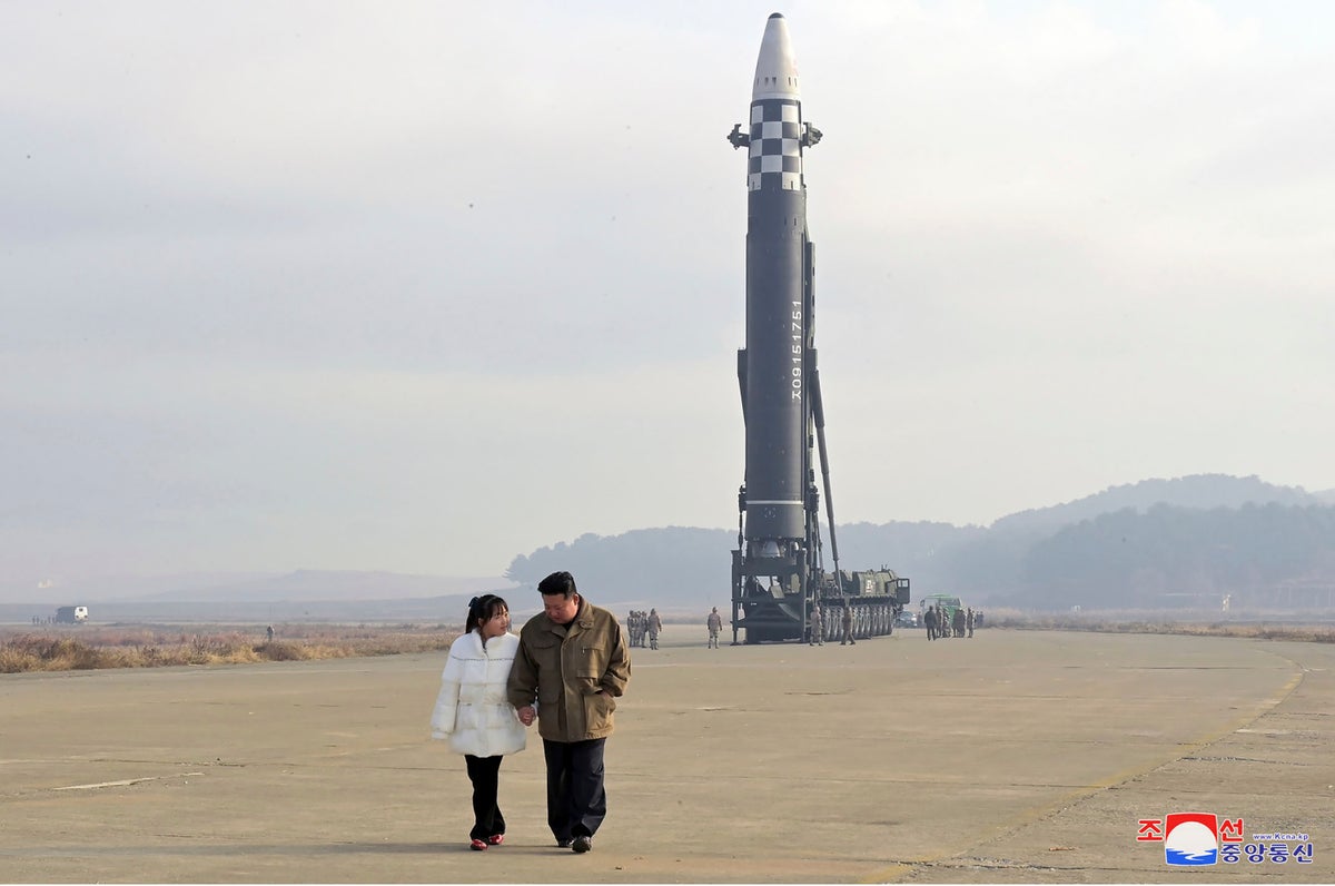 North Korea unveils Kim’s daughter at missile launch site