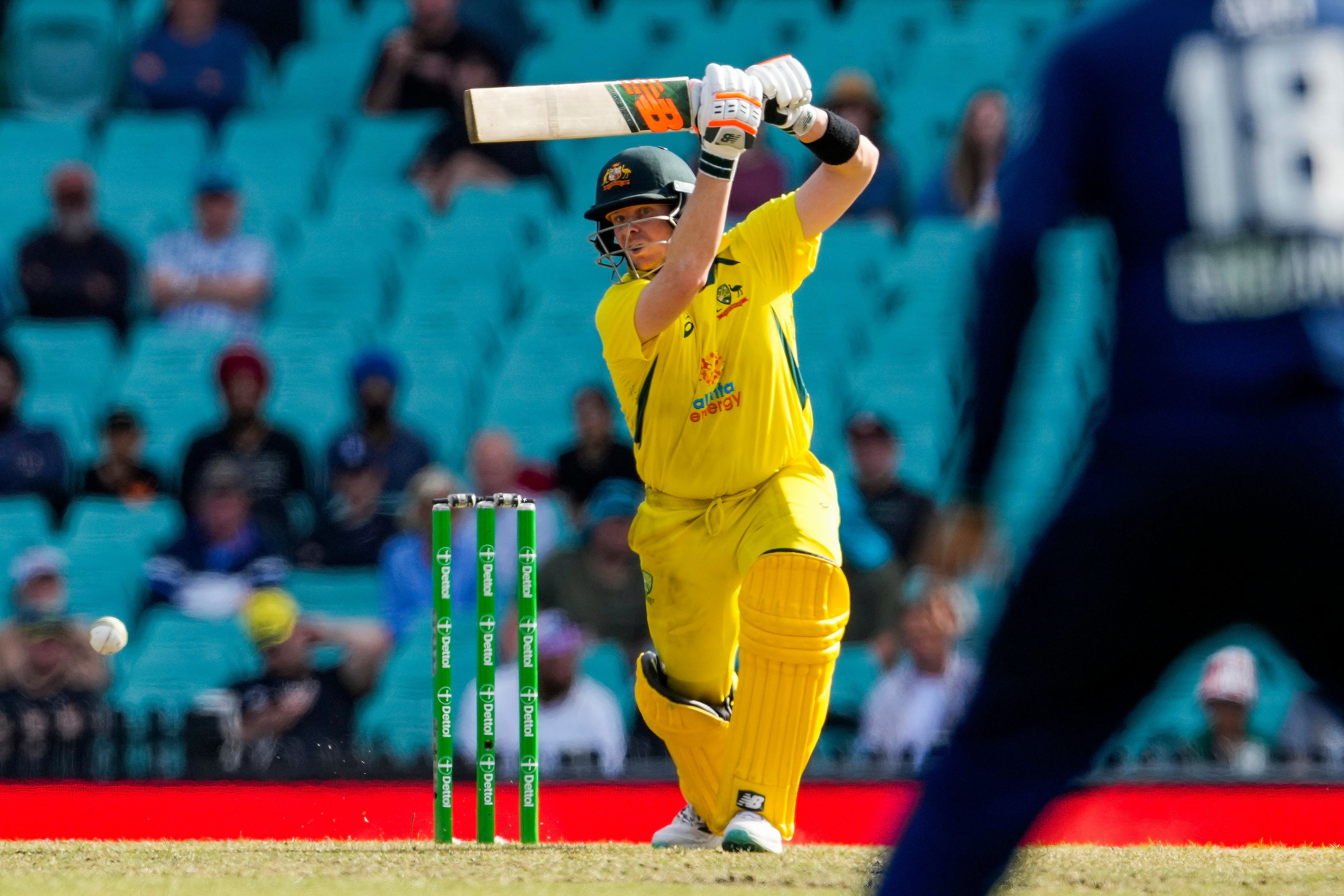 Steve Smith anchored Australia’s innings (Mark Baker/AP)