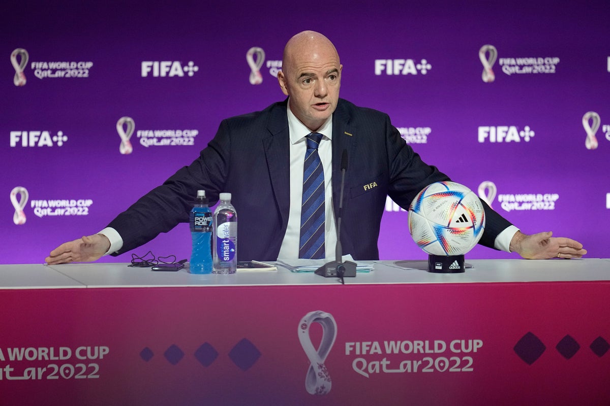 Fifa president Gianni Infantino at World Cup: ‘Today I feel gay, I feel disabled, I feel a migrant worker’