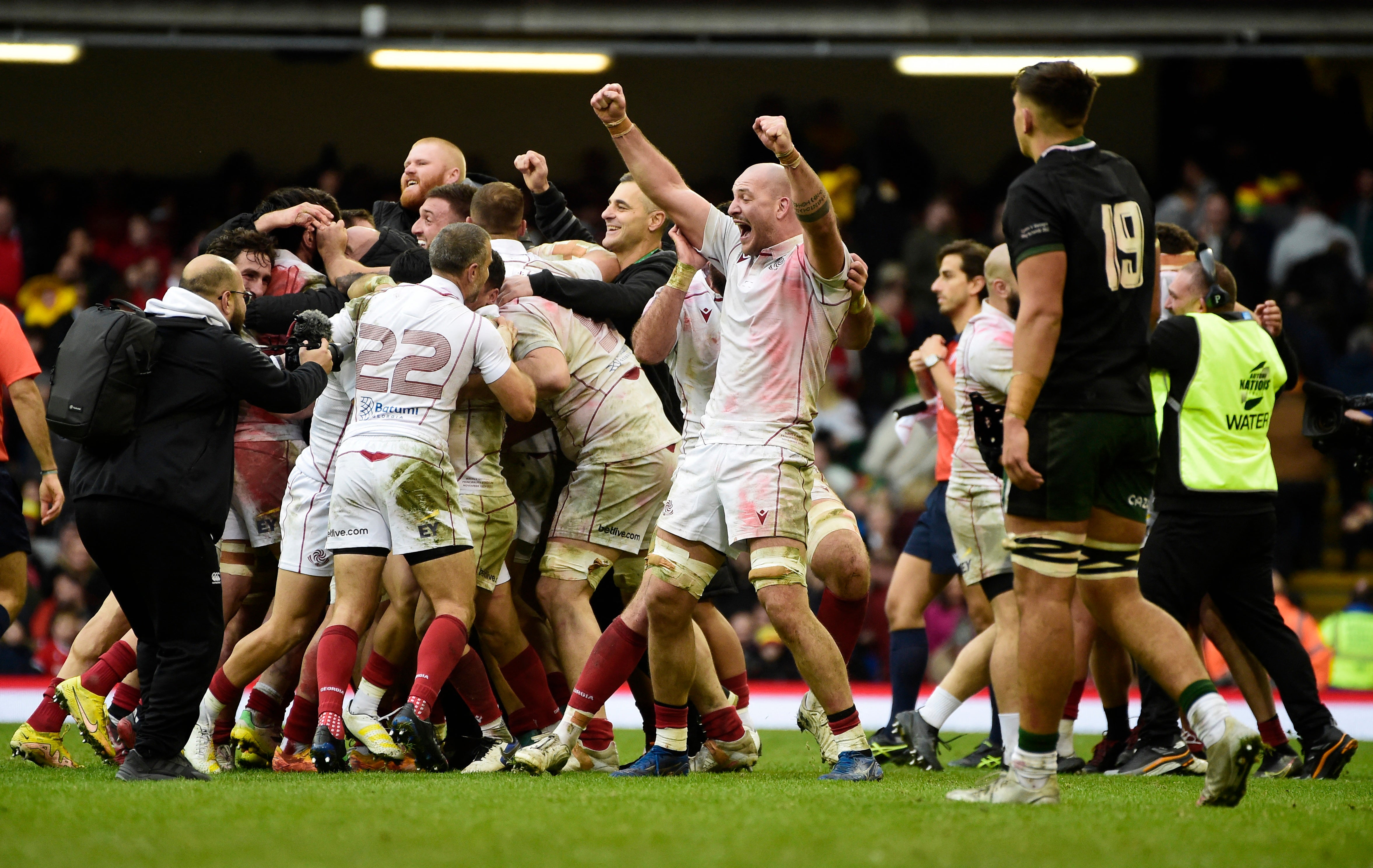 Georgia celebrated a famous victory