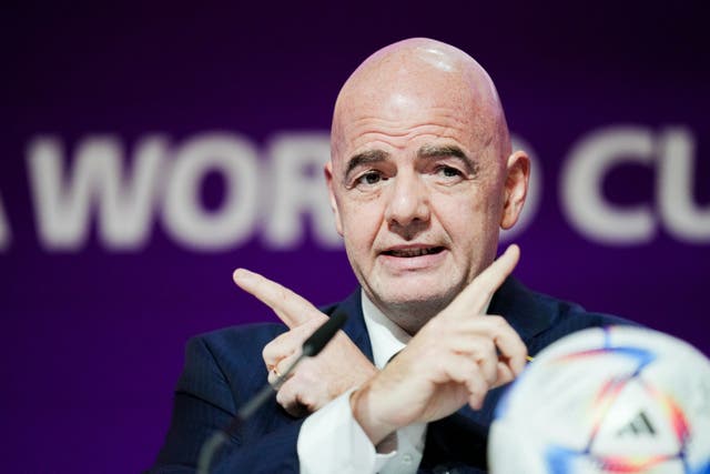 FIFA president Gianni Infantino came in for criticism following his bizarre comments ahead of the start of the World Cup in Qatar (Nick Potts/PA)