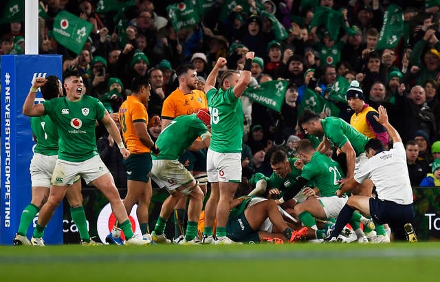 <p>Ireland celebrated a hard-fought win over Australia </p>