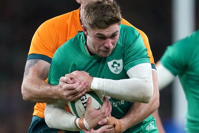 Ireland’s Jack Crowley was handed a surprise start against Australia (Brian Lawless/PA)