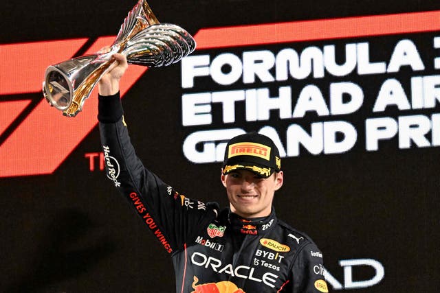 <p>Max Verstappen celebrates another Abu Dhabi Grand Prix victory</p>