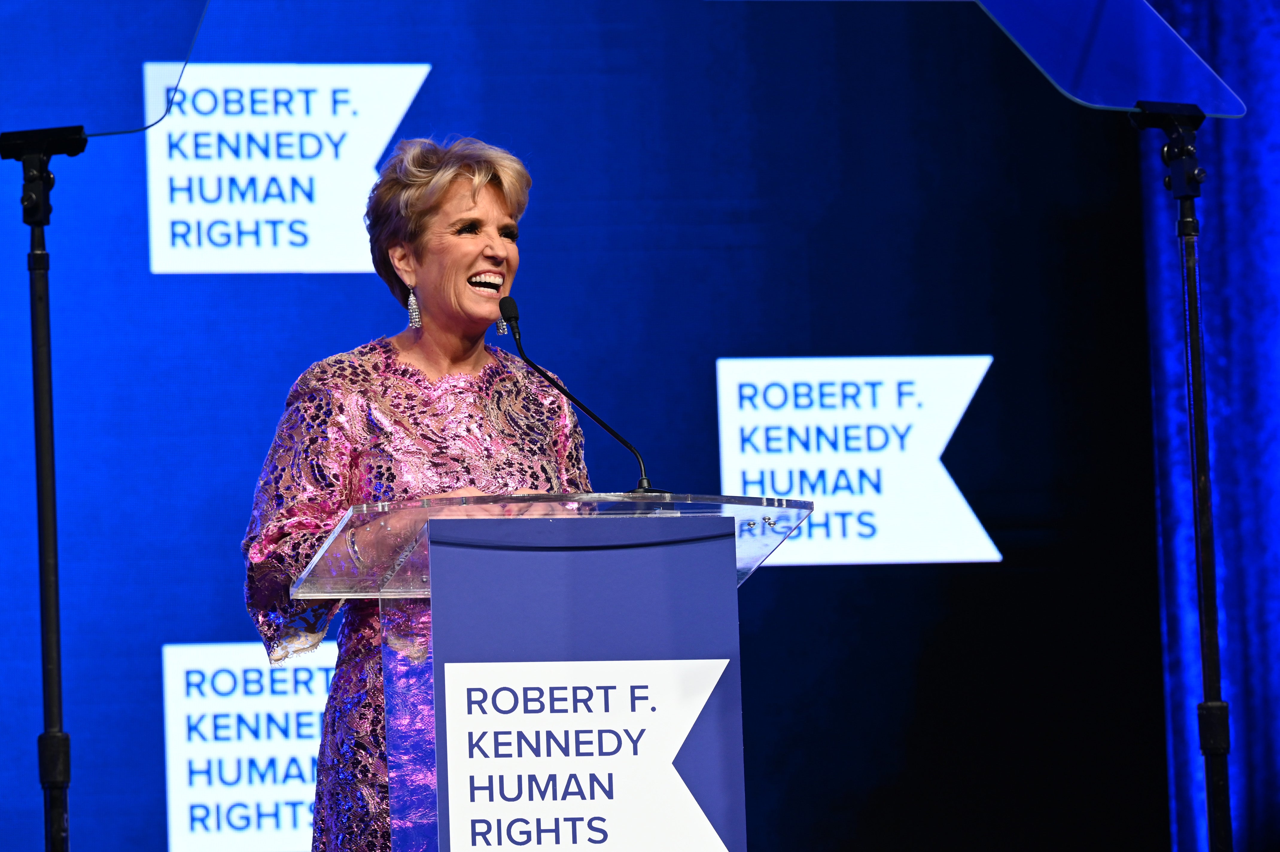 Kerry Kennedy speaks onstage during the 2021 Robert F. Kennedy Human Rights Ripple of Hope Award Gala on December 09, 2021