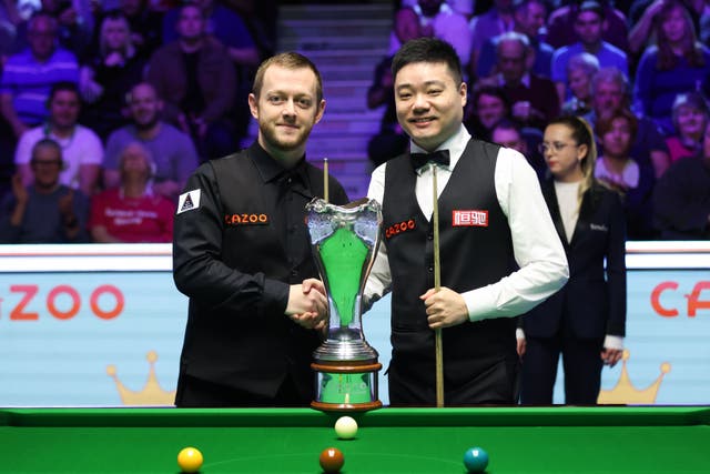 Ding Junhui dominated the opening session of his UK final against Mark Allen (Isaac Parkin/PA)