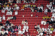 Thousands of Qatar fans appear to leave World Cup opener at half-time