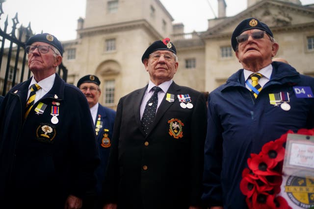 Nuclear test veterans wearing the ‘missing medal’ (PA)