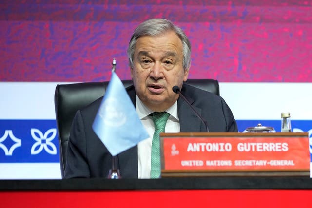 <p>António Guterres gave Cop 15 delegates a grim assessment of humanity’s future </p><p></p>