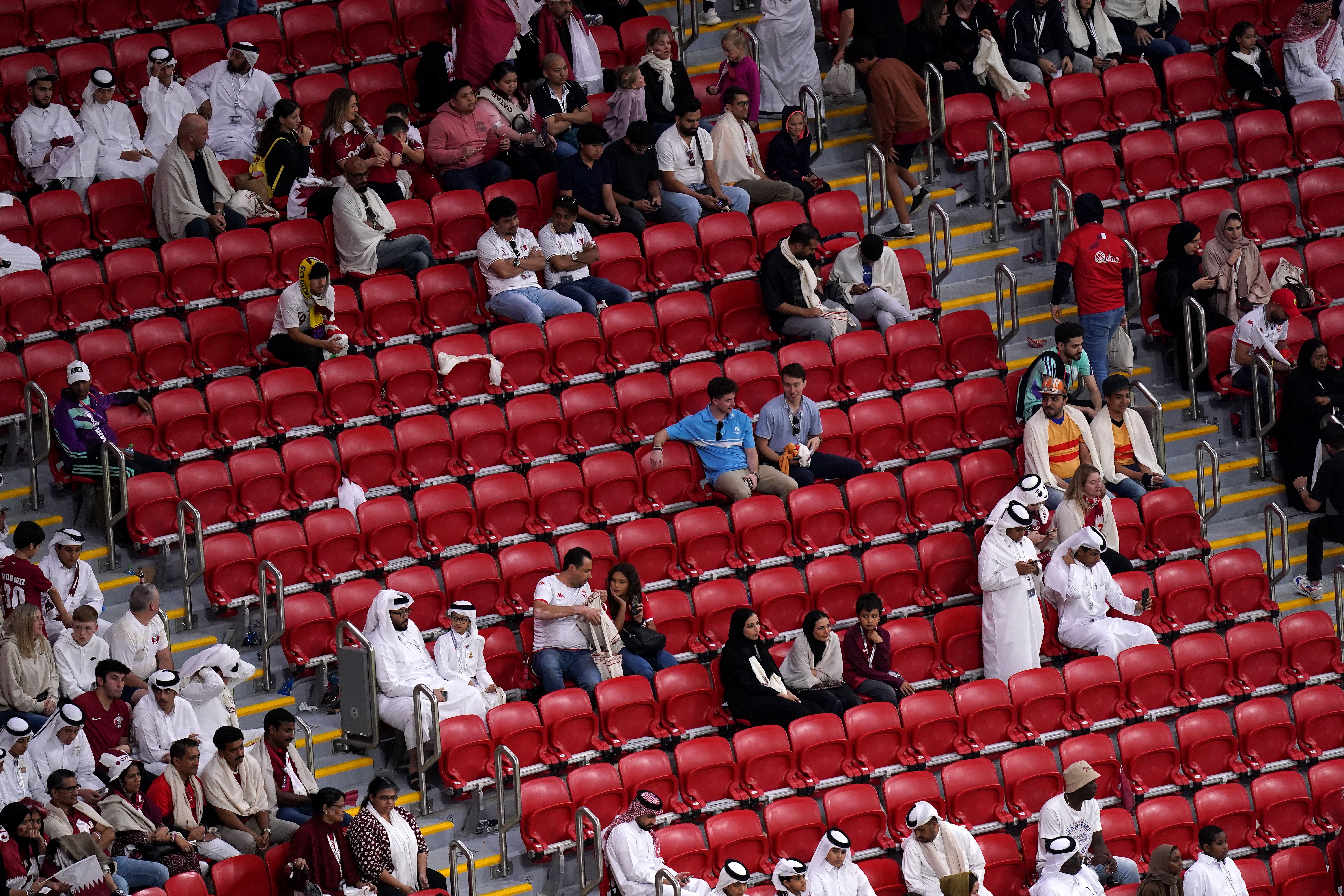 Many local fans left Qatar’s opening defeat to Ecuador early and the ground was virtually empty with 15 minutes to go (Adam Davy/PA)