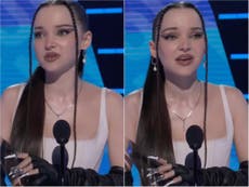 Dove Cameron addresses Colorado LGBT+ club shooting during AMAs acceptance speech