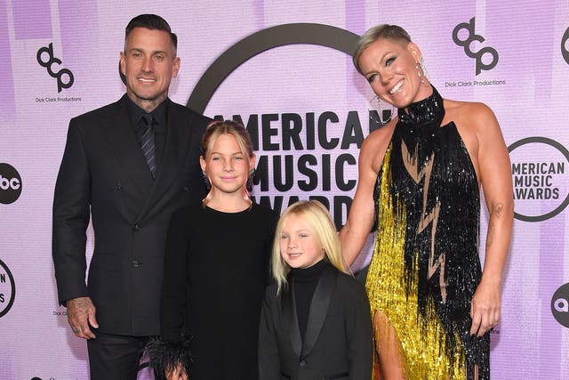 <p>Pink and Carey attended the ceremony with their children</p>