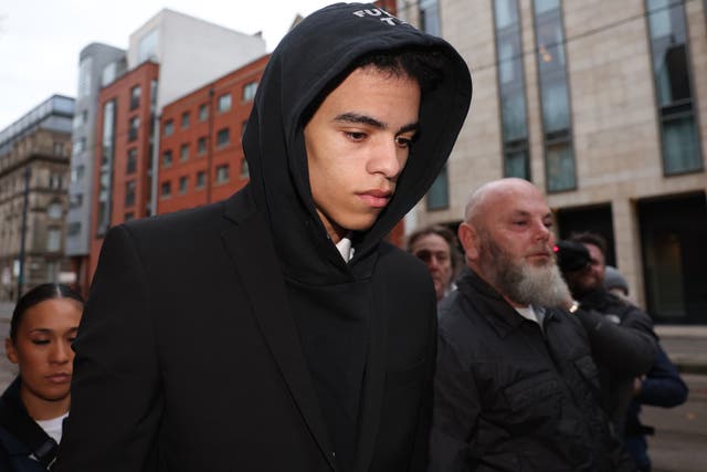 Mason Greenwood arrives at Minshull Street Crown Court (Paul Currie/PA)