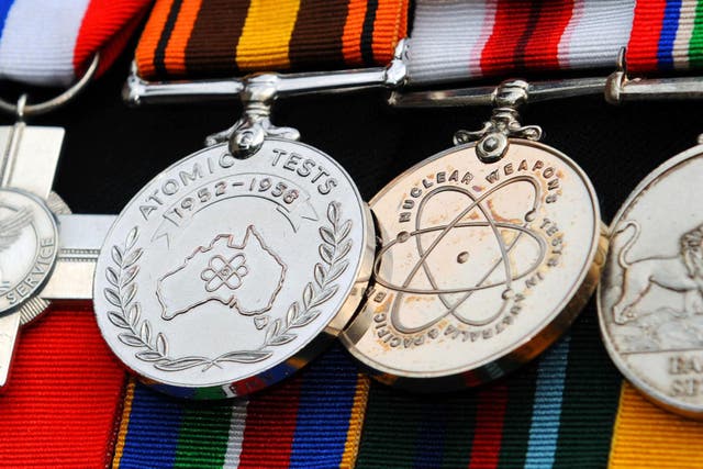 Campaign medals of a veteran of British nuclear bomb tests (Fiona Hanson/PA)