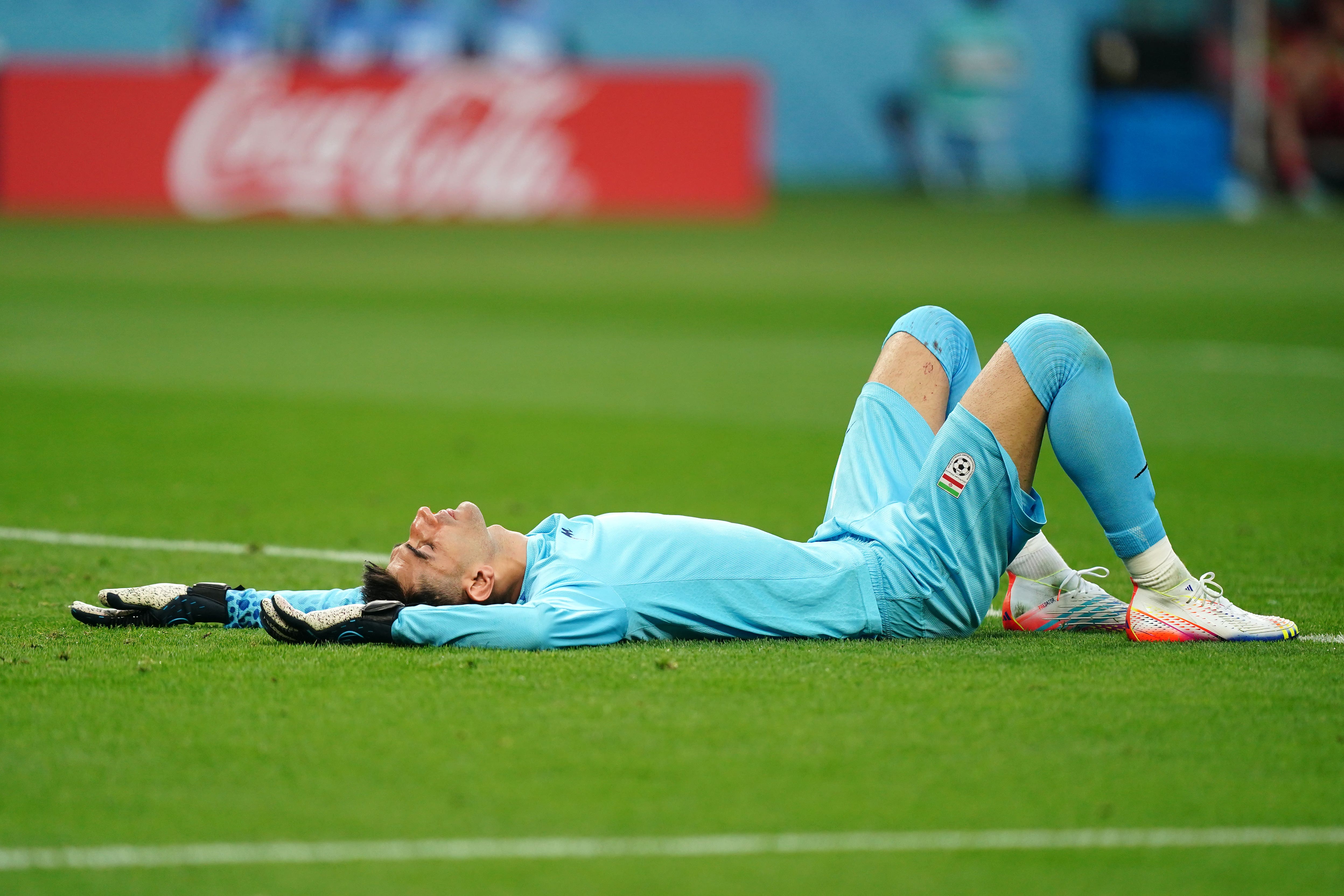 Iran goalkeeper Alireza Beiranvand was initially allowed to play on after a clash of heads with a team-mate (Mike Egerton/PA)