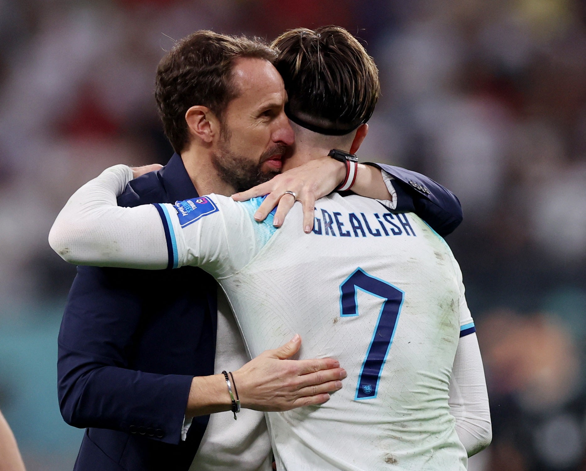 Grealish with England manager Southgate at the close of the match