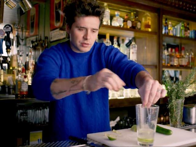 <p>Brooklyn Beckham describes himself as ‘nutter’ in the kitchen before making classic gin and tonic </p>